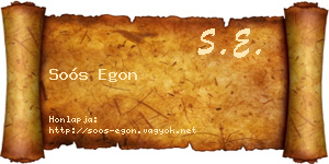 Soós Egon névjegykártya