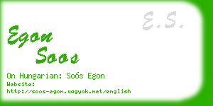 egon soos business card